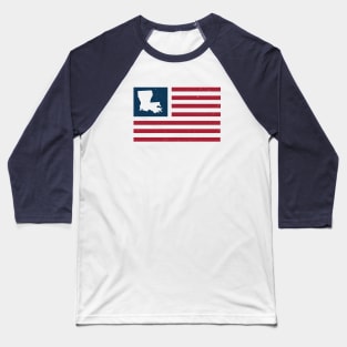 Vintage Louisiana USA Flag // Retro American Flag Stars and Stripes Baseball T-Shirt